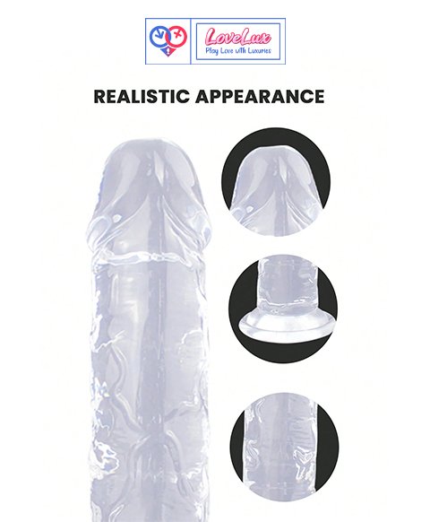 8.5 Inch Insertable Big Crystal Clear dildo and Realistic Dildos Realistic Soft Dildos Suction Cup Adult Women