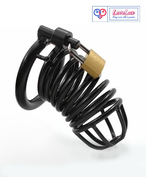 Steel Chastity Cock Cage Black