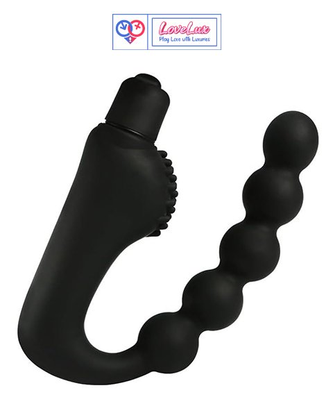 Vibrating Beads Butt Plug Vibrator Waterproof G-spot Stimulator Prostate Massager