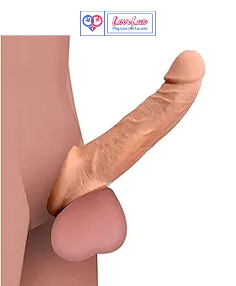 8 Inch Silicone Double Hole Penis Sleeve – Solid Tip Extender