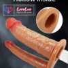 Pretty Love Hollow Strap-On Double Dildo Adjustable Harness Belt skin tone India by LoveLuxToys